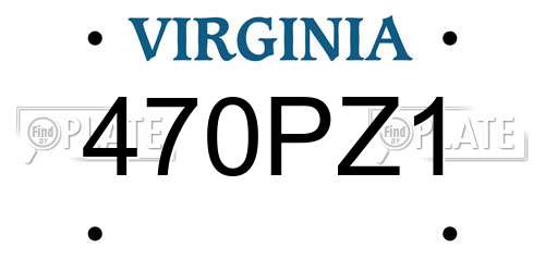 470PZ1 Virginia License Plate