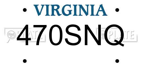 470SNQ Virginia License Plate