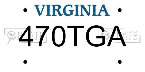 470TGA Virginia License Plate