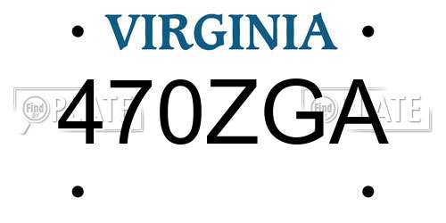 470ZGA Virginia License Plate