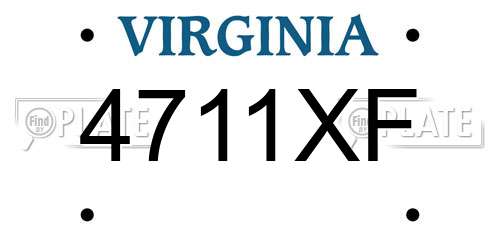 4711XF Virginia License Plate