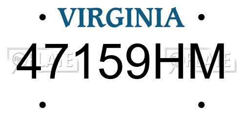 47159HM Virginia License Plate