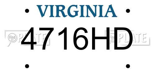 4716HD Virginia License Plate