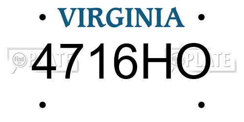 4716HO Virginia License Plate