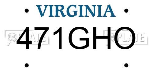 471GHO Virginia License Plate