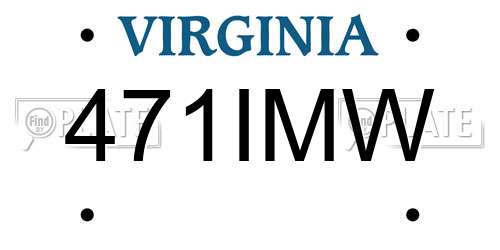 471IMW Virginia License Plate