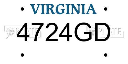 4724GD Virginia License Plate
