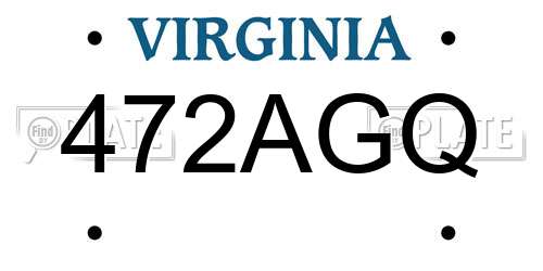 472AGQ Virginia License Plate