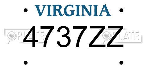 4737ZZ Virginia License Plate