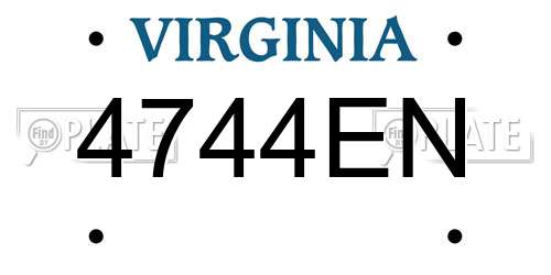4744EN Virginia License Plate