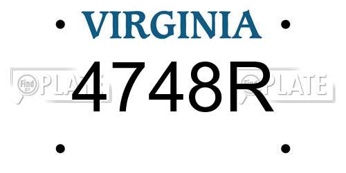 4748R Virginia License Plate
