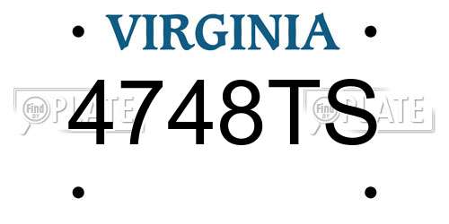 4748TS Virginia License Plate