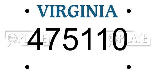 475110 Virginia License Plate