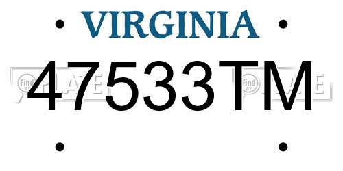 47533TM Virginia License Plate