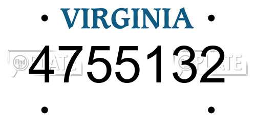 4755132 Virginia License Plate
