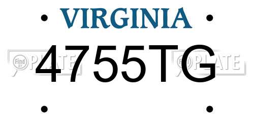 4755TG Virginia License Plate
