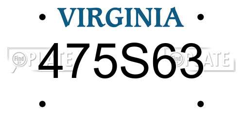 475S63 Virginia License Plate