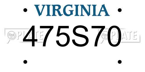 475S70 Virginia License Plate