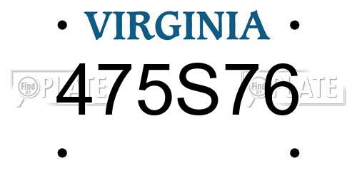 475S76 Virginia License Plate