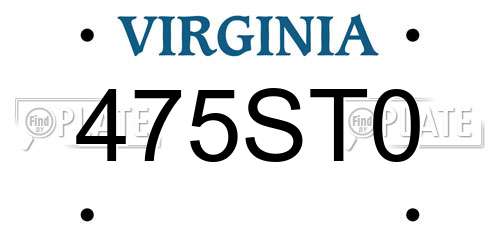 475ST0 Virginia License Plate