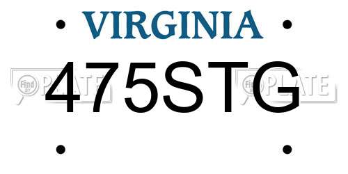 475STG Virginia License Plate