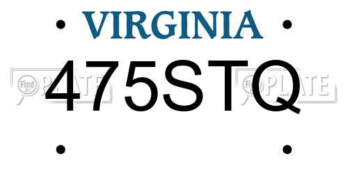 475STQ Virginia License Plate