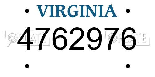 4762976 Virginia License Plate