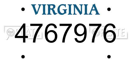 4767976 Virginia License Plate