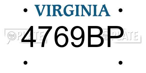 4769BP Virginia License Plate