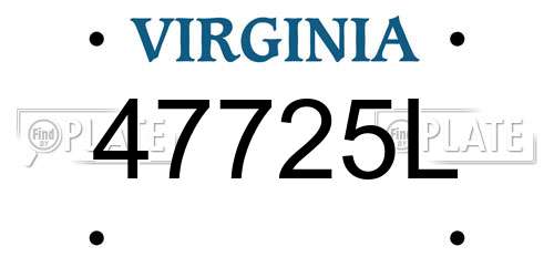 47725L Virginia License Plate