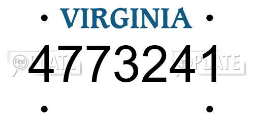 4773241 Virginia License Plate