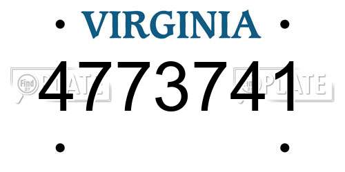 4773741 Virginia License Plate