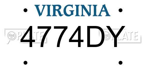 4774DY Virginia License Plate