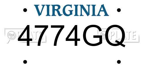 4774GQ Virginia License Plate
