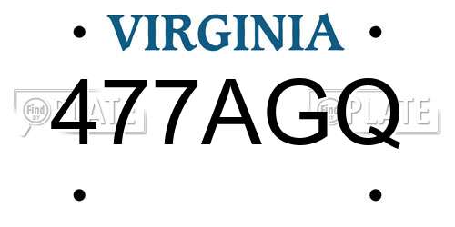 477AGQ Virginia License Plate