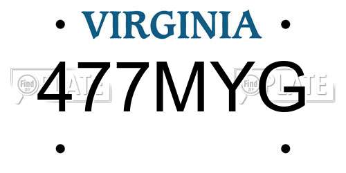 477MYG Virginia License Plate