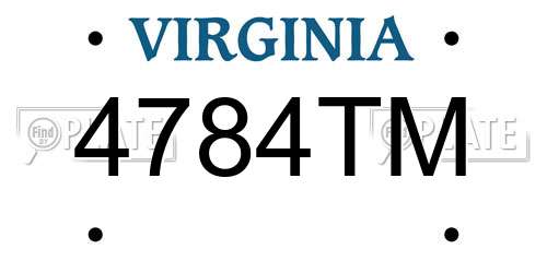 4784TM Virginia License Plate