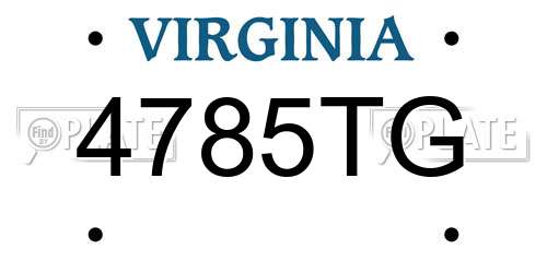 4785TG Virginia License Plate