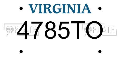 4785TO Virginia License Plate