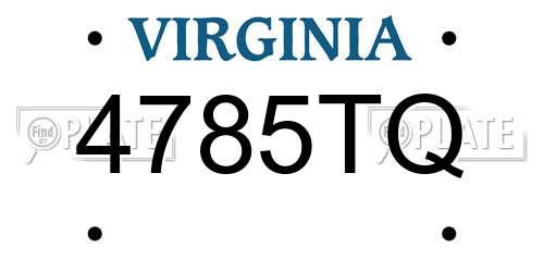 4785TQ Virginia License Plate