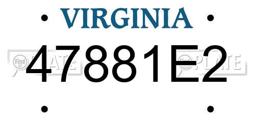 47881E2 Virginia License Plate