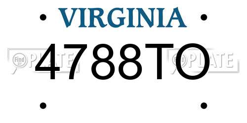 4788TO Virginia License Plate