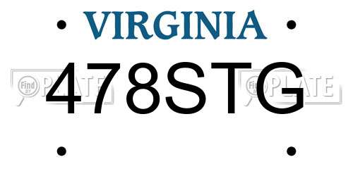 478STG Virginia License Plate