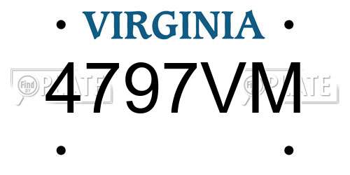 4797VM Virginia License Plate