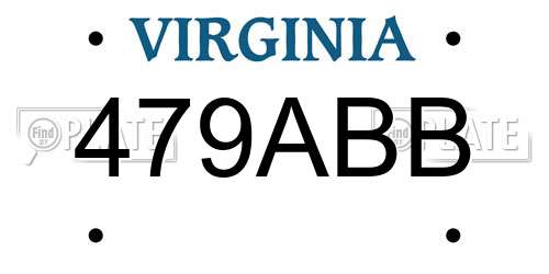 479ABB Virginia License Plate