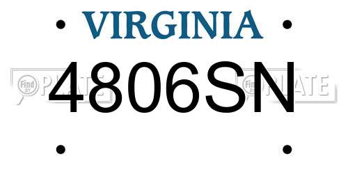 4806SN Virginia License Plate