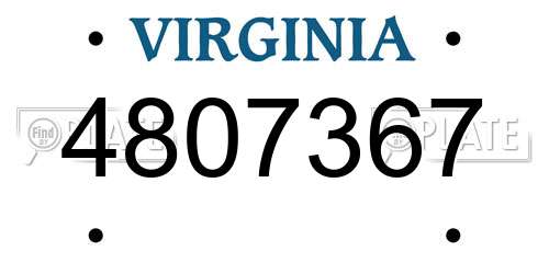 4807367 Virginia License Plate