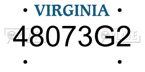 48073G2 Virginia License Plate