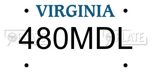480MDL Virginia License Plate
