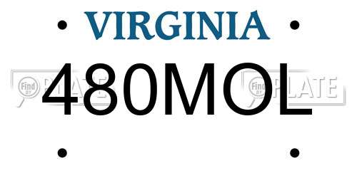 480MOL Virginia License Plate